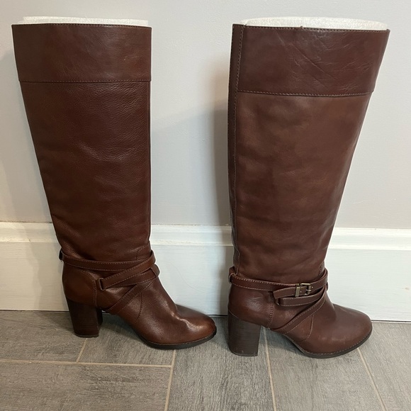 7 For All Mankind Brown Leather Knee High Boots in size 9.5 - VGUC - Picture 2 of 6